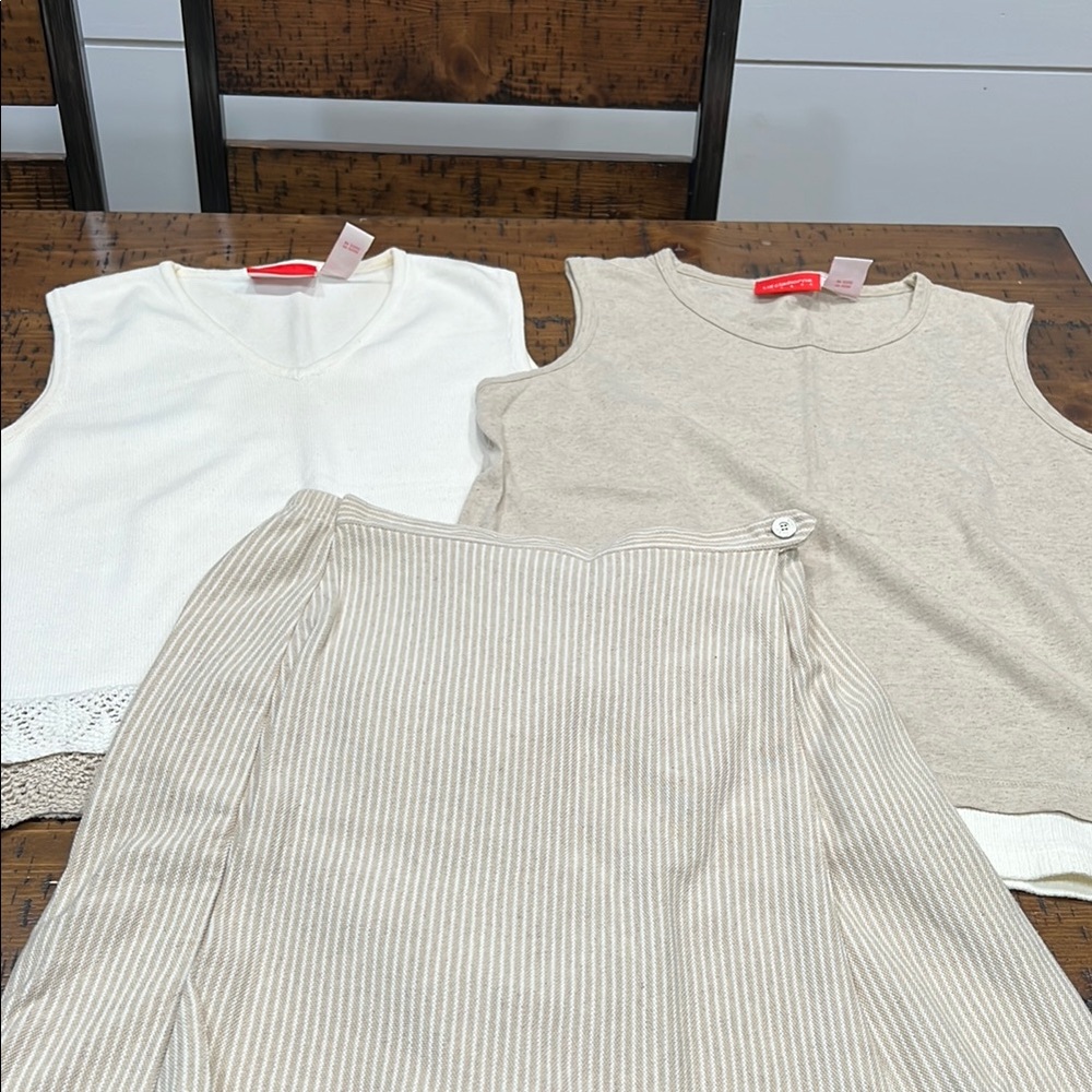 Lot of 3 Liz Claiborne Pieces Skort, and two tank tops